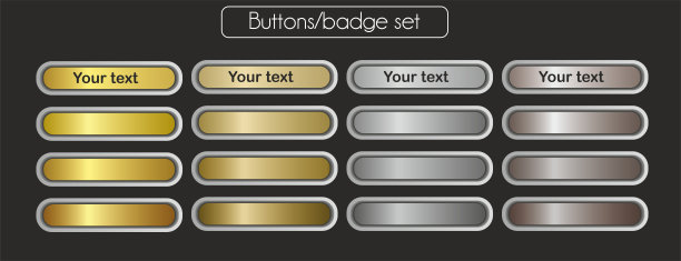 矢量插图。设置与按钮/徽章的颜色选择。图片下载