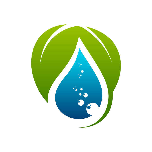 树叶和水滴彩色矢量图标插图素材图片