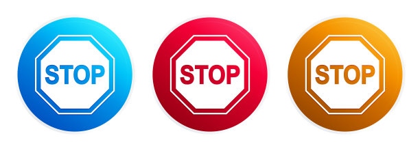 停止标志图标溢价时尚的圆形按钮设置图片下载