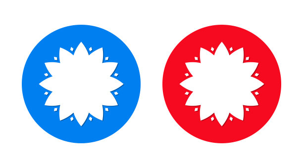 叶花图标平面时尚的圆形按钮设置图片下载