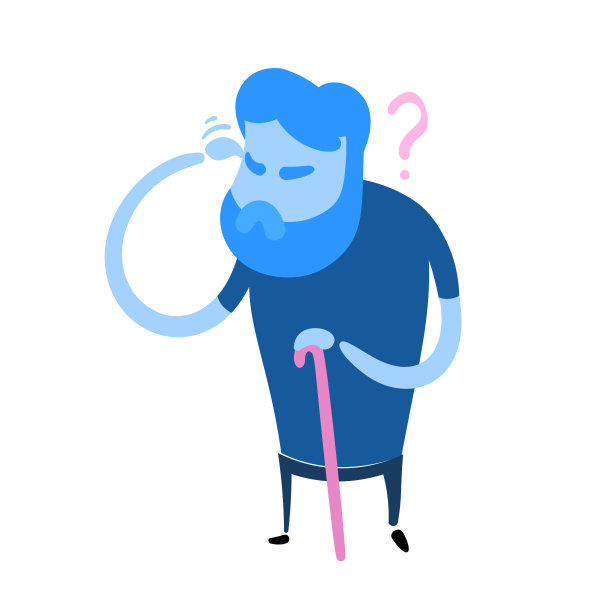 老人搔着头试图回忆或感到困惑。混乱,记忆丧失。平面设计图标。平面向量插图。孤立在白色背景上。图片下载