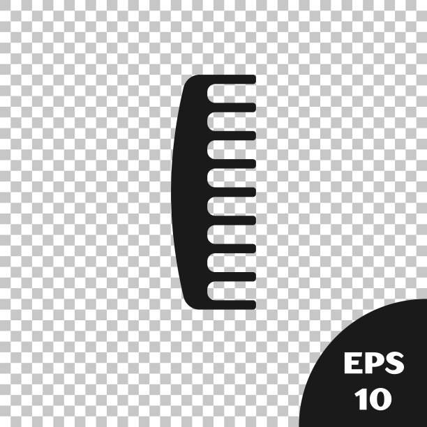 黑色毛刷图标孤立在透明的背景。梳理头发的迹象。理发师的象征。矢量图图片下载