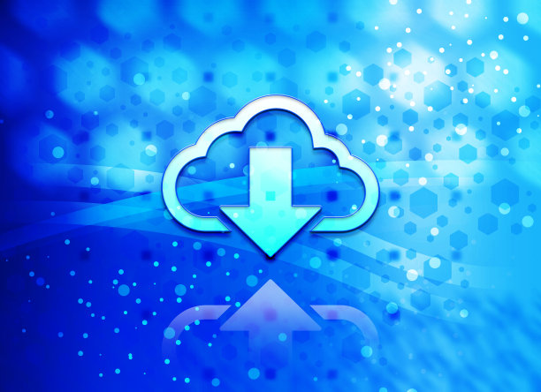 云下载图标抽象浅青蓝六边形图案背景图片下载