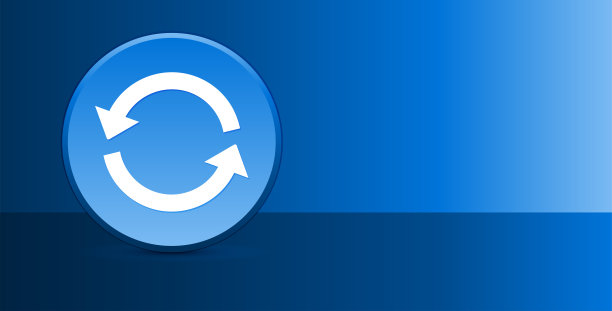 更新图标玻璃现代蓝色按钮抽象背景图片下载