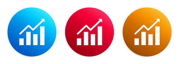 统计图标溢价时尚的圆形按钮设置图片下载