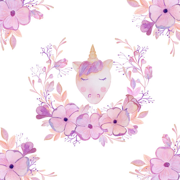 水彩粉框尼康情人节图片下载