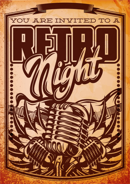 复古书法广告海报与音乐作曲图片下载