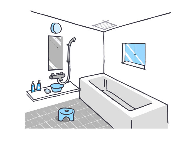 带有浴缸的浴室插图素材图片