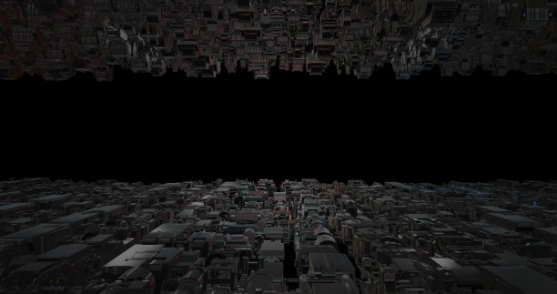 太空中缓慢移动的飞船3D渲染图图片下载