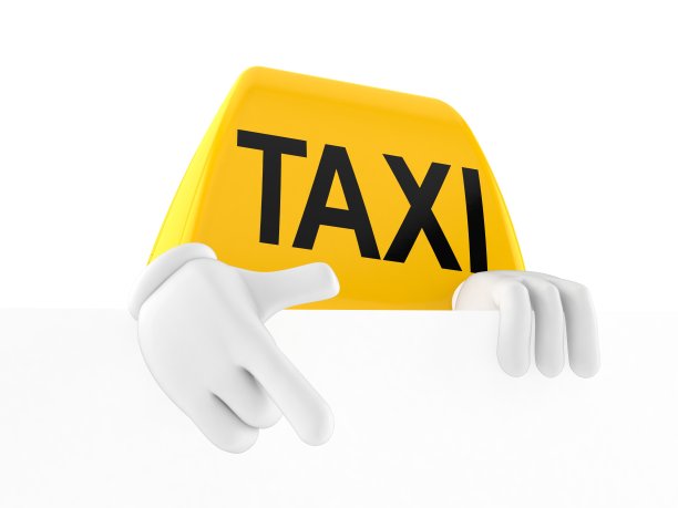 白墙后面的出租车角色图片下载