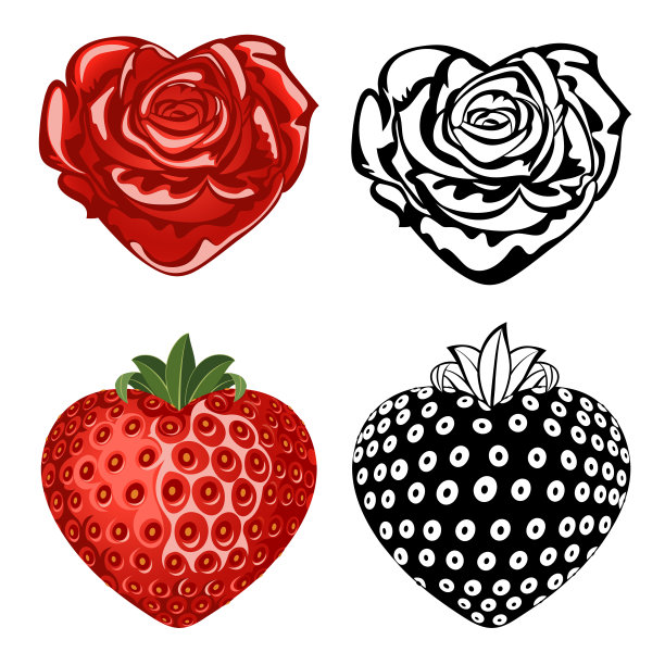 玫瑰和草莓图片下载