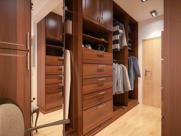 电脑生成的化妆间图像。建筑可视化。图片下载