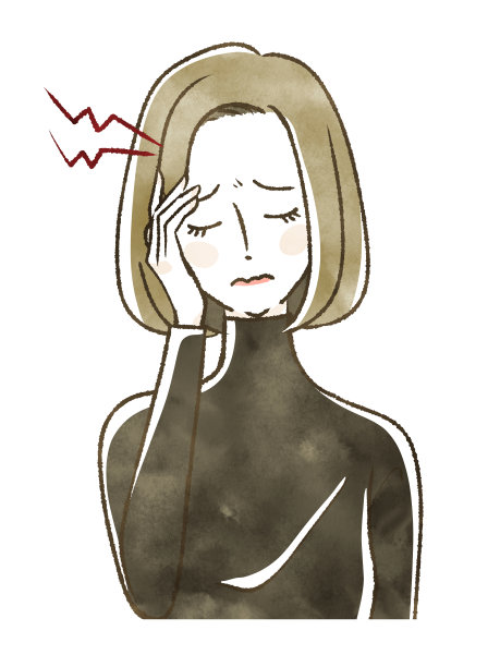 患头痛的妇女图片下载