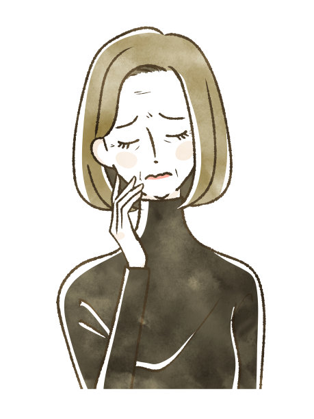 患有脸上皱纹的女人图片下载