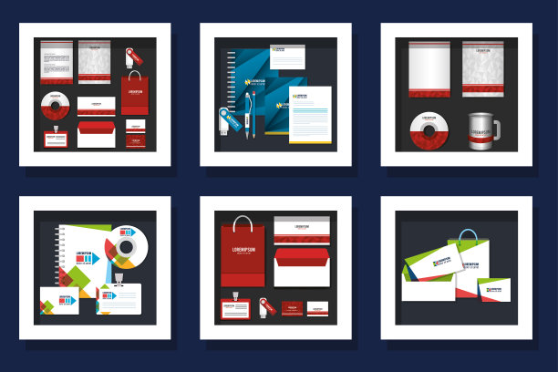 企业标识对象集向量设计图片下载