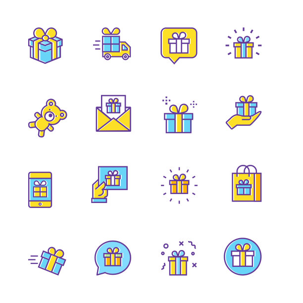 礼品线图标集图片下载
