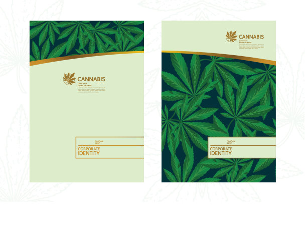 优雅的大麻叶子背景矢量插图。图片下载