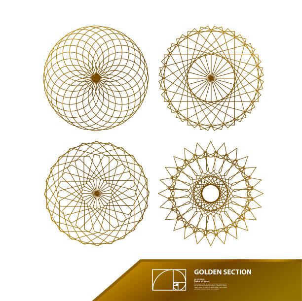 黄金比例的创意设计矢量插图。图片下载