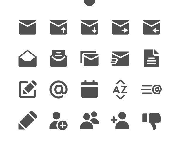 电子邮件V5 UI像素完美矢量图标，适用于Web图形和应用程序的24x24网格，简约象形图图片下载