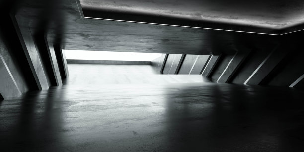 地下混凝土地下室与白天轻工业污泥混凝土背景3d渲染插图图片下载
