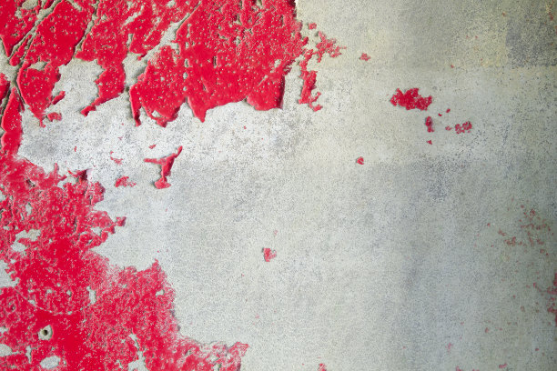 旧墙，红色油漆剥落图片下载
