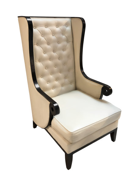 豪华现代白色扶手椅孤立在白色背景图片下载