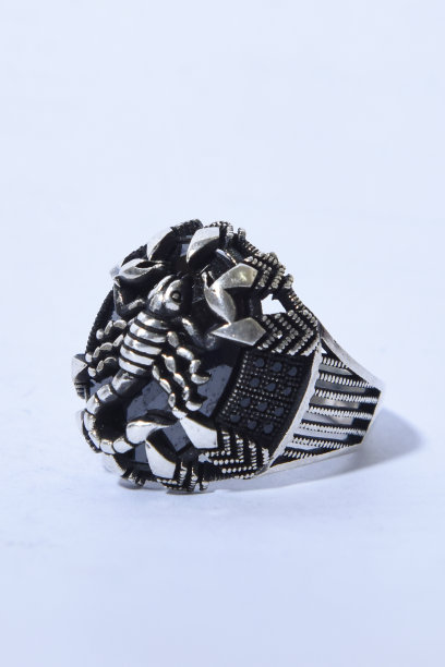 带有蝎子的男士银戒指图片下载