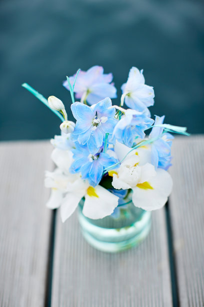 蓝色水景婚礼拍摄照片图片下载