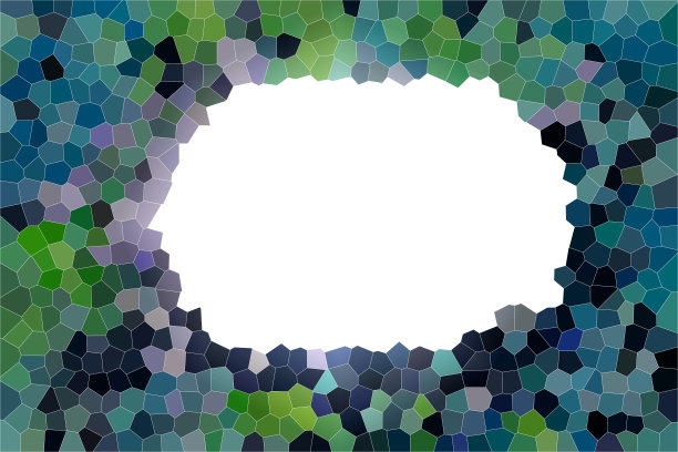 美丽的横向马赛克彩色纹理框架在绿色和红色和蓝色与白色背景可用于照片图片下载