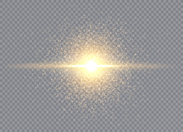 辉光效果，爆炸，闪光，火花，太阳闪光。矢量图图片下载