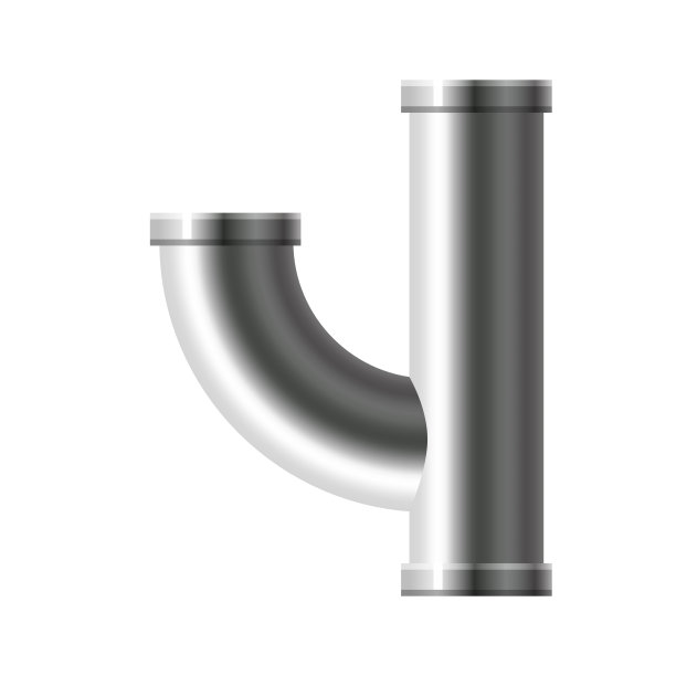 管道采用不锈钢、金属管道管件。水，燃料或天然气管道污水，炼油厂工业管道，房屋下水道。建筑和工业压力技术。现实风格矢量插图图片下载