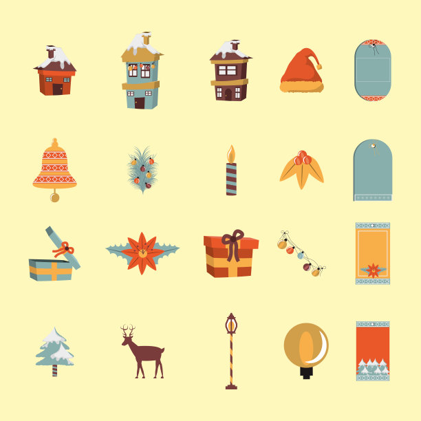 圣诞束与图标集图片下载