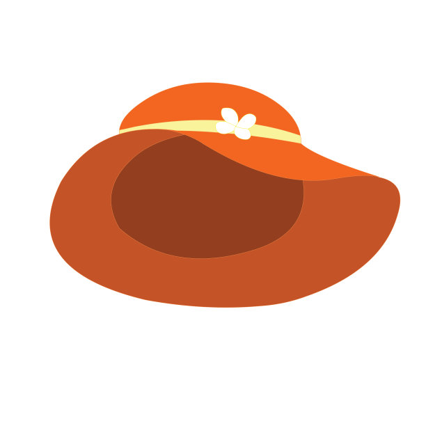 橙色帽子与白色带图片下载