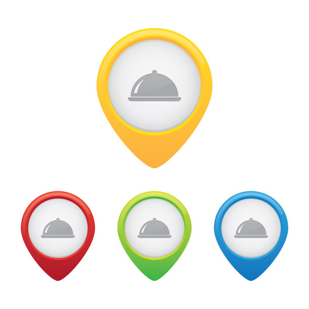 彩色的食物托盘大头针图片下载