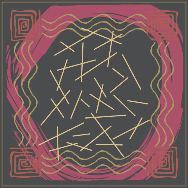 抽象的头巾和毛毯的围巾图案设计。希贾布围巾用喷墨刷和叶子印刷制作。图片下载