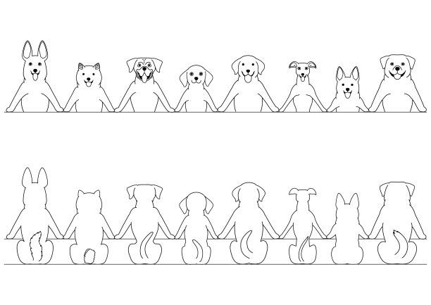 微笑的狗边界设置，前面和后面图片下载