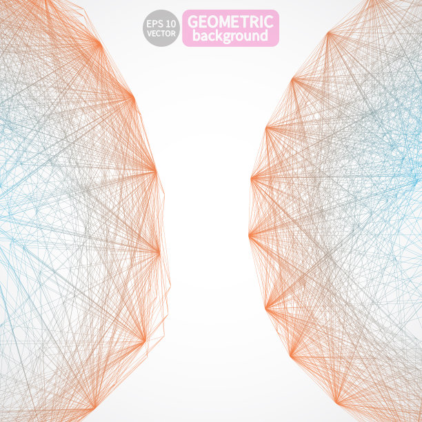 现代数字技术风格，抽象多边形物体背景，三维曲面。几何抽象矢量图解网络图片下载