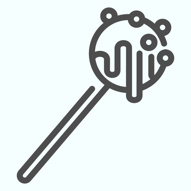 Pop cake line图标。蛋糕上的棒状矢量插图孤立在白色。棒棒糖轮廓风格设计，专为网页和应用设计。Eps 10。图片下载