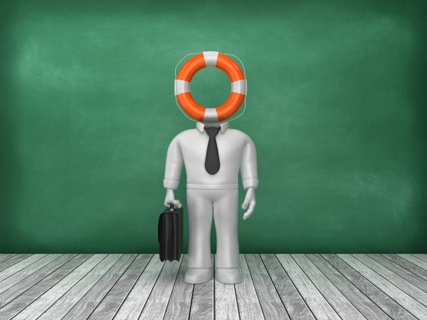 生活带与商业人物在木地板-黑板背景- 3D渲染图片下载