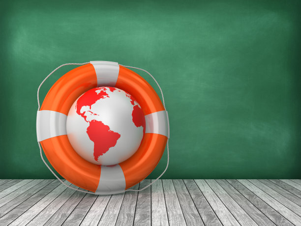 生活带与地球世界在木地板上-黑板背景- 3D渲染图片下载