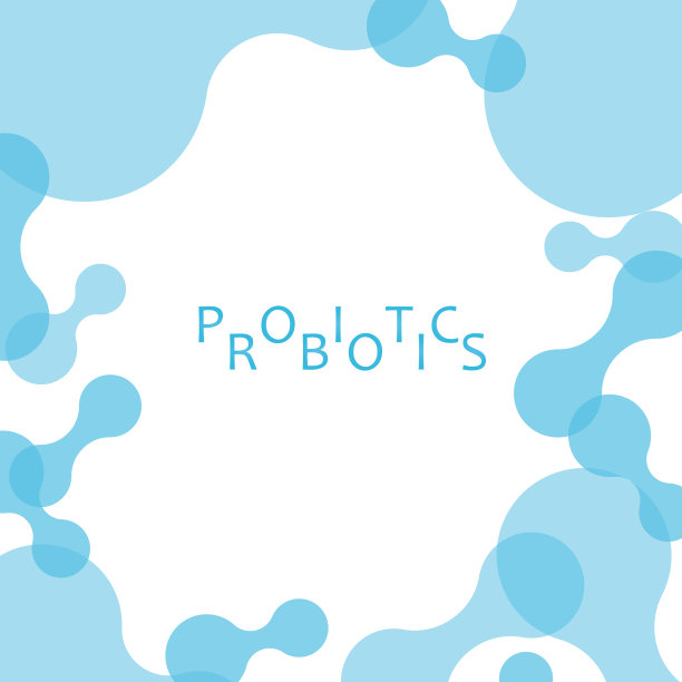 蓝色透明的益生菌。健康营养成分的概念用于治疗。图片下载