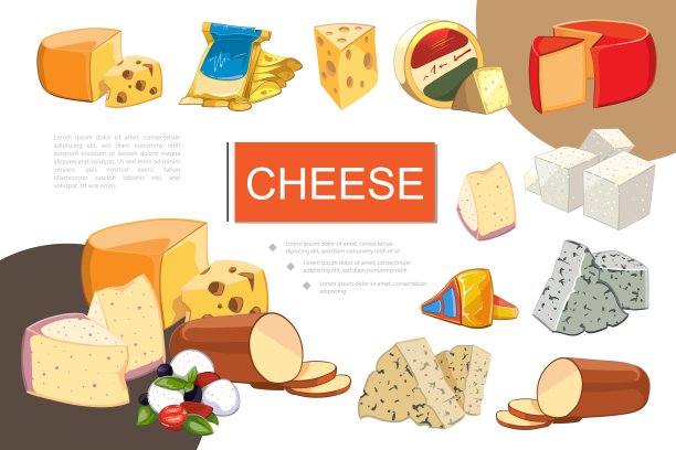 卡通奶酪色彩构图图片下载