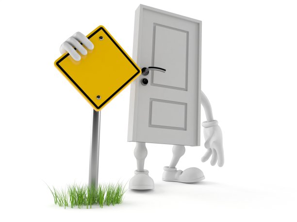 门字符与空白道路标志图片下载