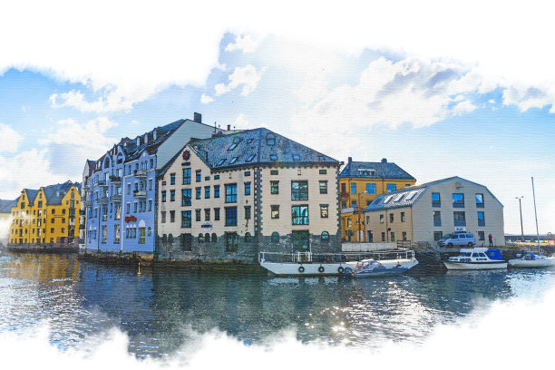 水彩画、挪威图片下载