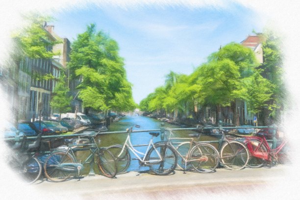 水彩画,阿姆斯特丹图片下载