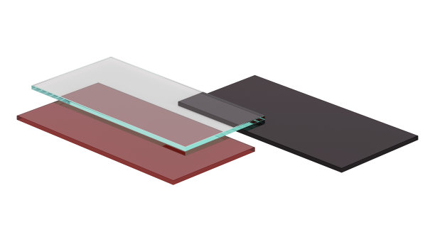 一套玻璃板。玻璃加工的种类。3 d渲染。图片下载