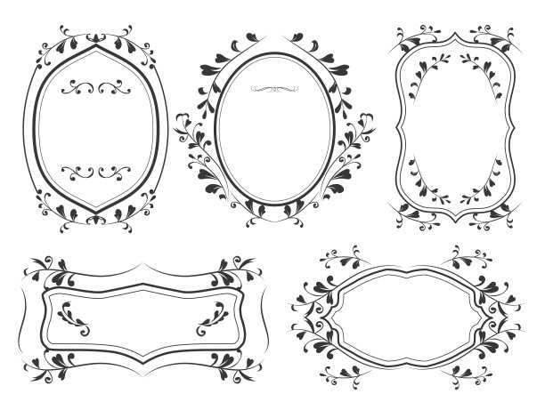 一套复古镜框图片下载