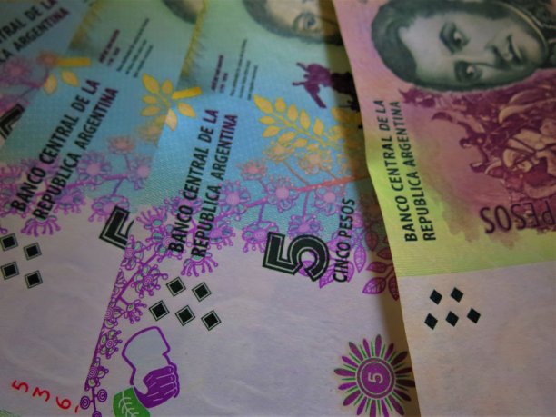 5比索的钞票。阿根廷比索。阿根廷的钱。图片下载