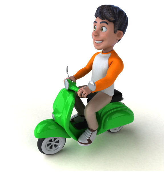 有趣的3D卡通亚洲青少年图片下载