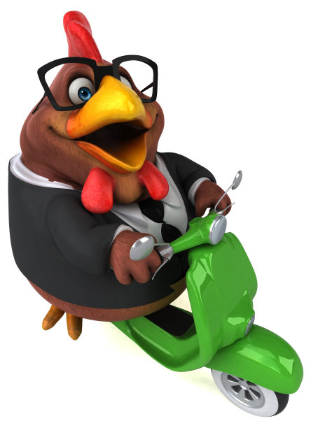 有趣的鸡- 3D插图图片下载